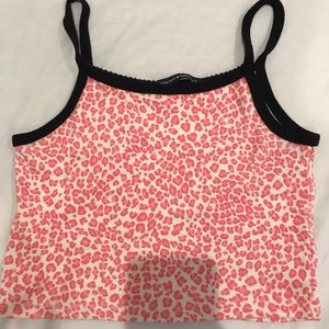 Brandy Melville leopard cheetah pink tank top